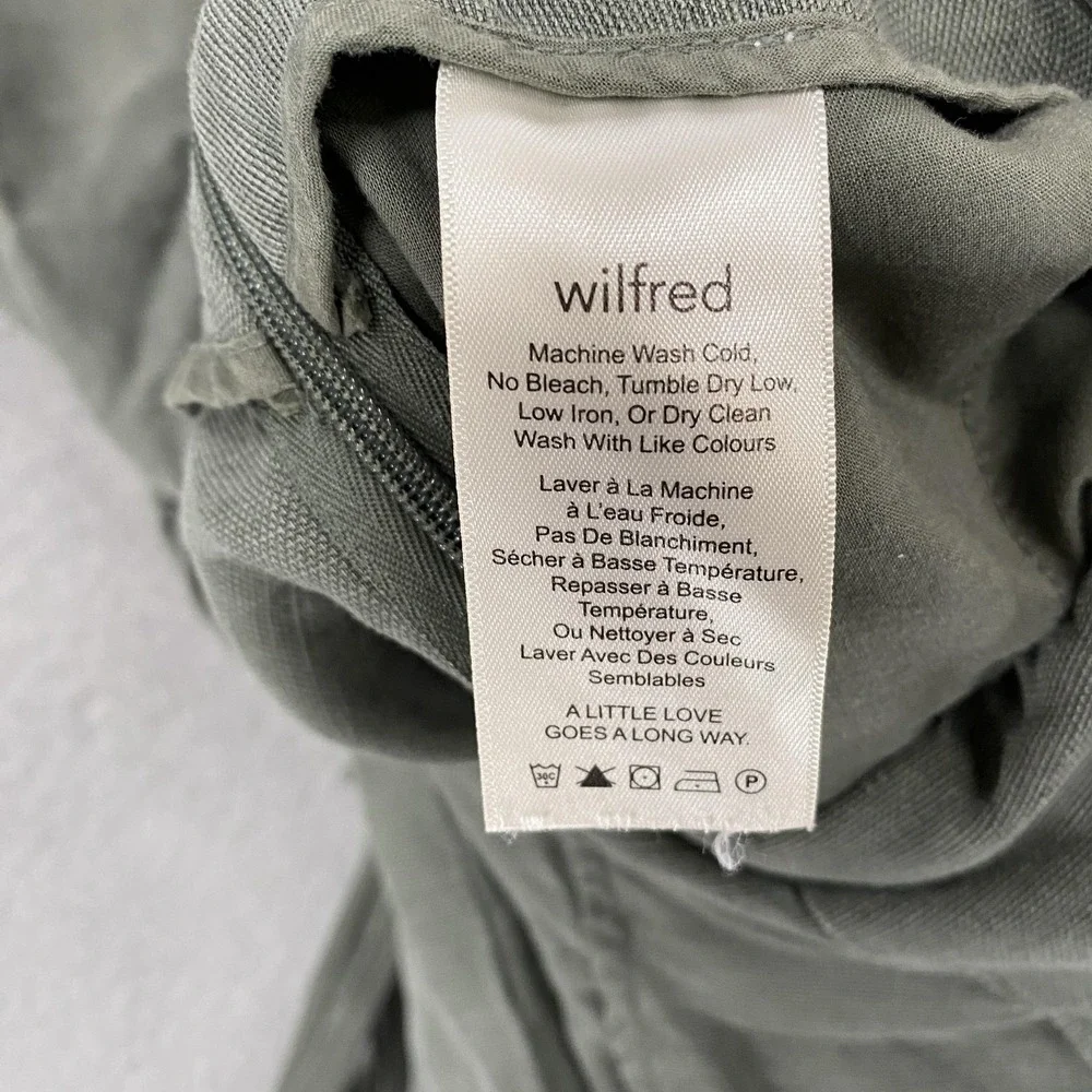 Wilfred Jumpsuit Womens 0 Aritzia Brax V Neck‎ Wide Leg Cutout Linen Ankle